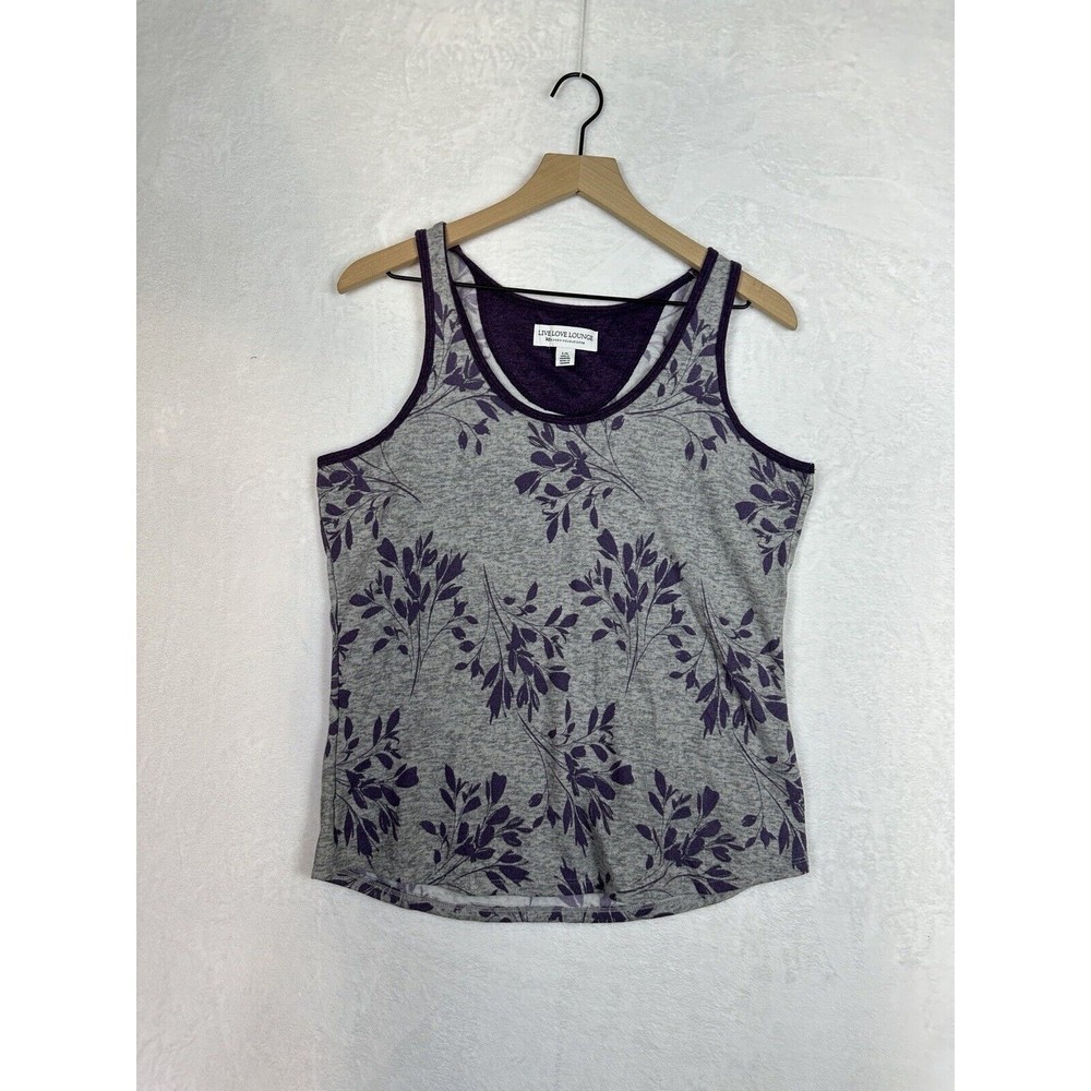 Karen Neuburger Womens Tank Top Floral Scoop Neck‎ Live Love Lounge Size L